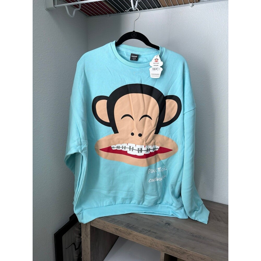NEW Cakeworthy Paul Frank Julius Monkey Braces Baby Blue Jersey Size 2XL